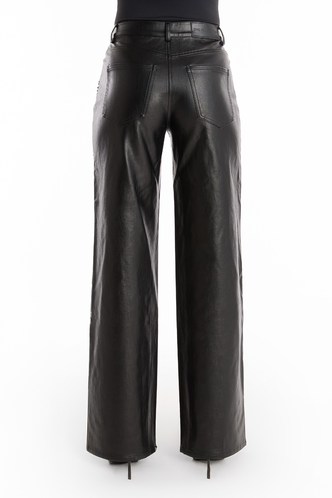 Kaia Studded High Rise Leather Pant Black Petite THE NOLI SHOP