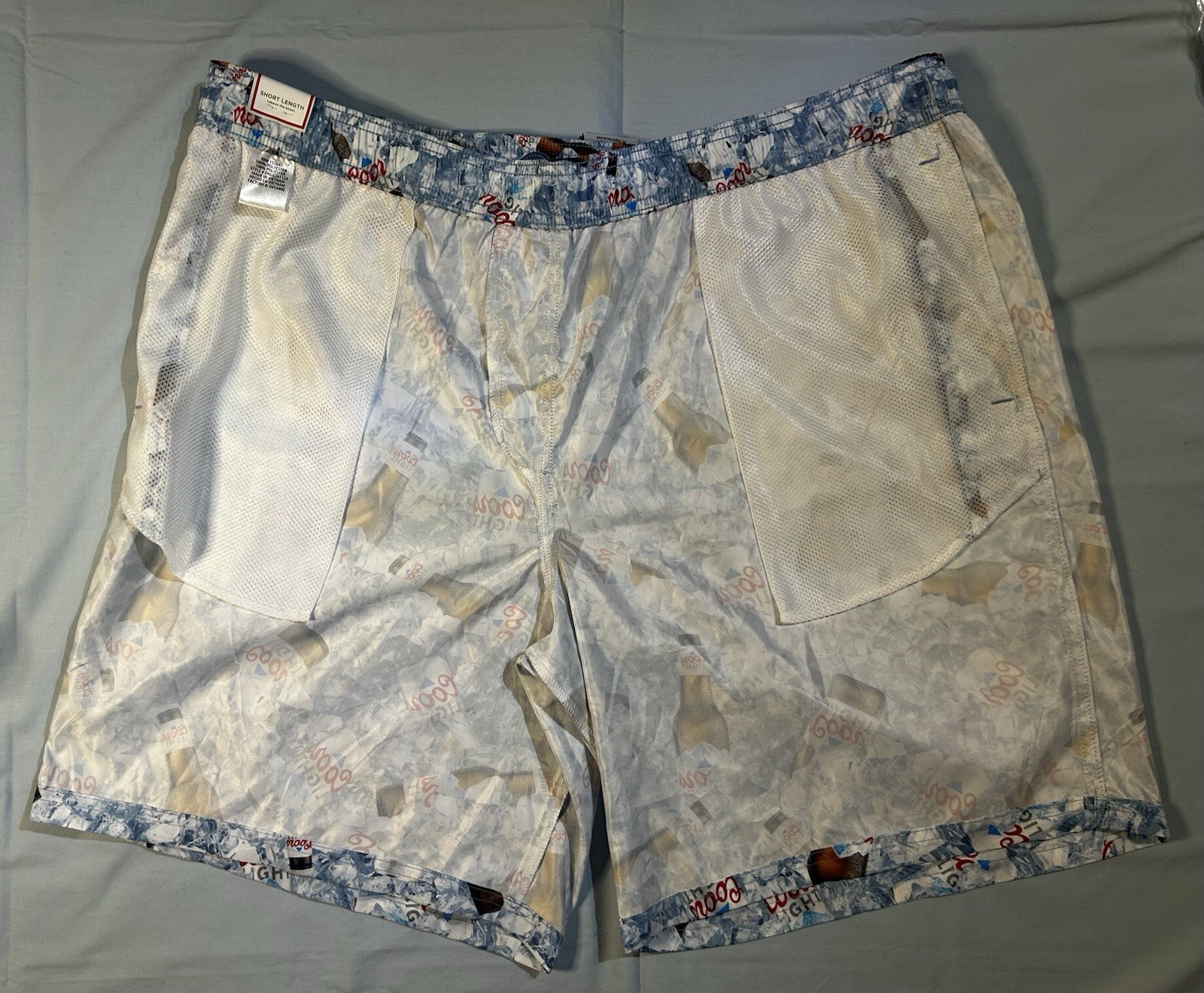 Coors Light Men’s Swim Shorts Trunks 2XB Big & Tall Blue Beer Bottle No lining