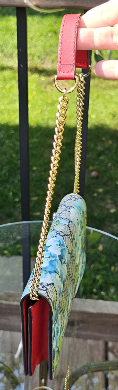 Gucci Blooms Wallet On Chain Blue