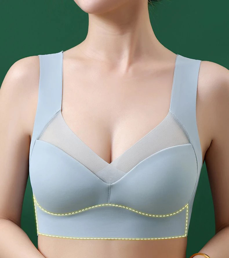 Seamless Ice Silk Sports Bra Wireless Large Size Comfort Vest Bralette 3 Pcs