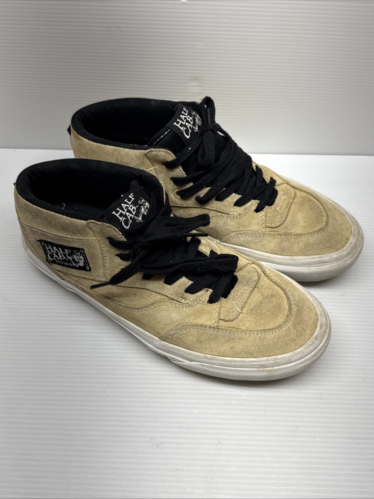 Vans Skate Half Cab 93 Taupe Tan White Men’s size 8 ah spit baker