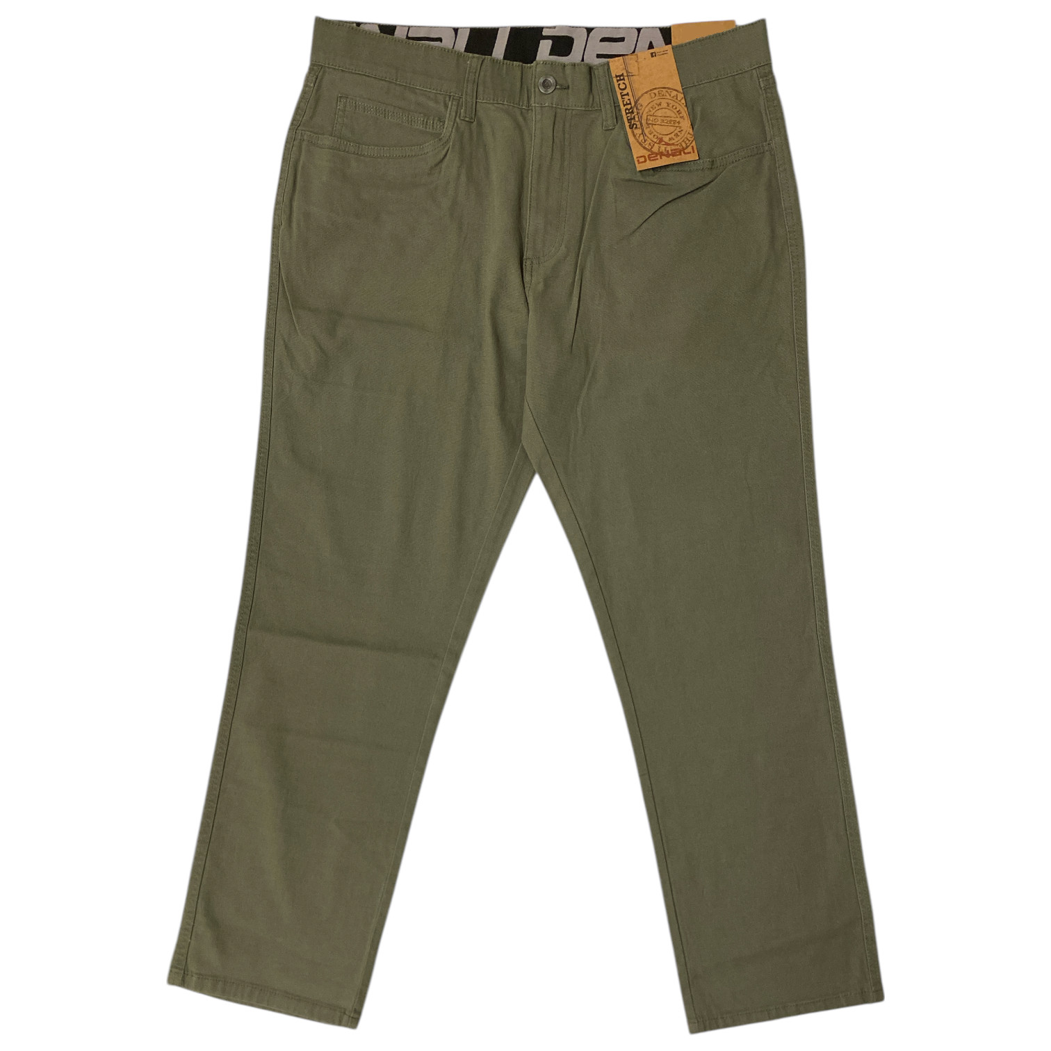 Denali Men’s Straight Leg Stretch Comfort 5 Pocket Pant (Turtle Green, 32×32)