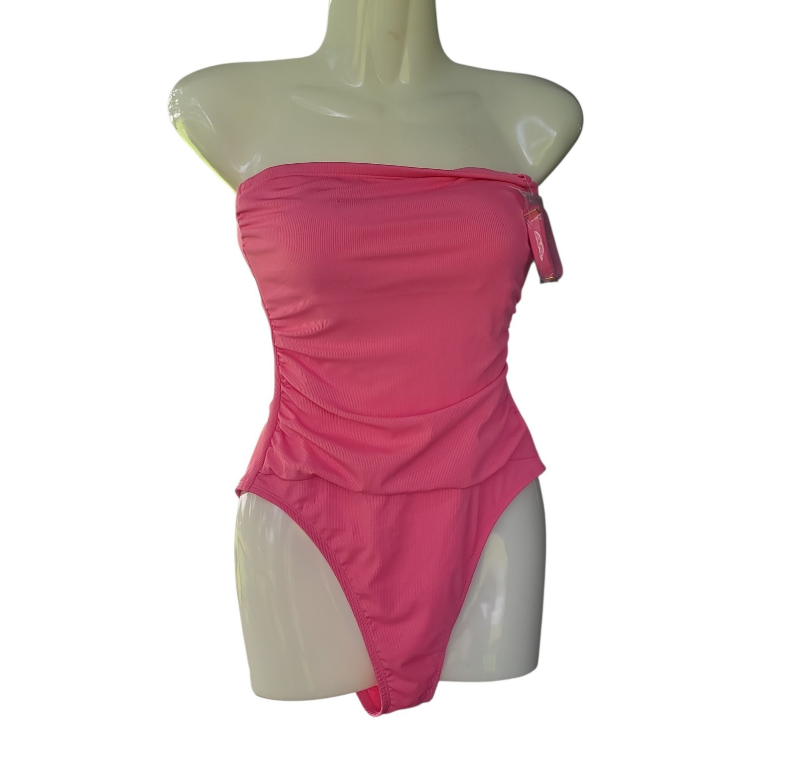 SHADE & SHORE Vibrant Pink Strapless One-Piece Swimsuit | Small NEW