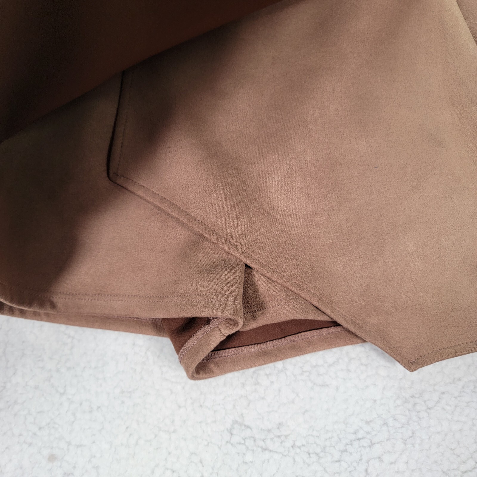 Fawn Brown Faux Suede Pull On Clubwear Mini Sexy Skort Womens Skirt Size S