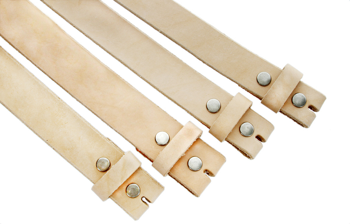 Hand Made In USA Genuine Full Leather Belt Strap Natural – UNISEX Belt Snap on