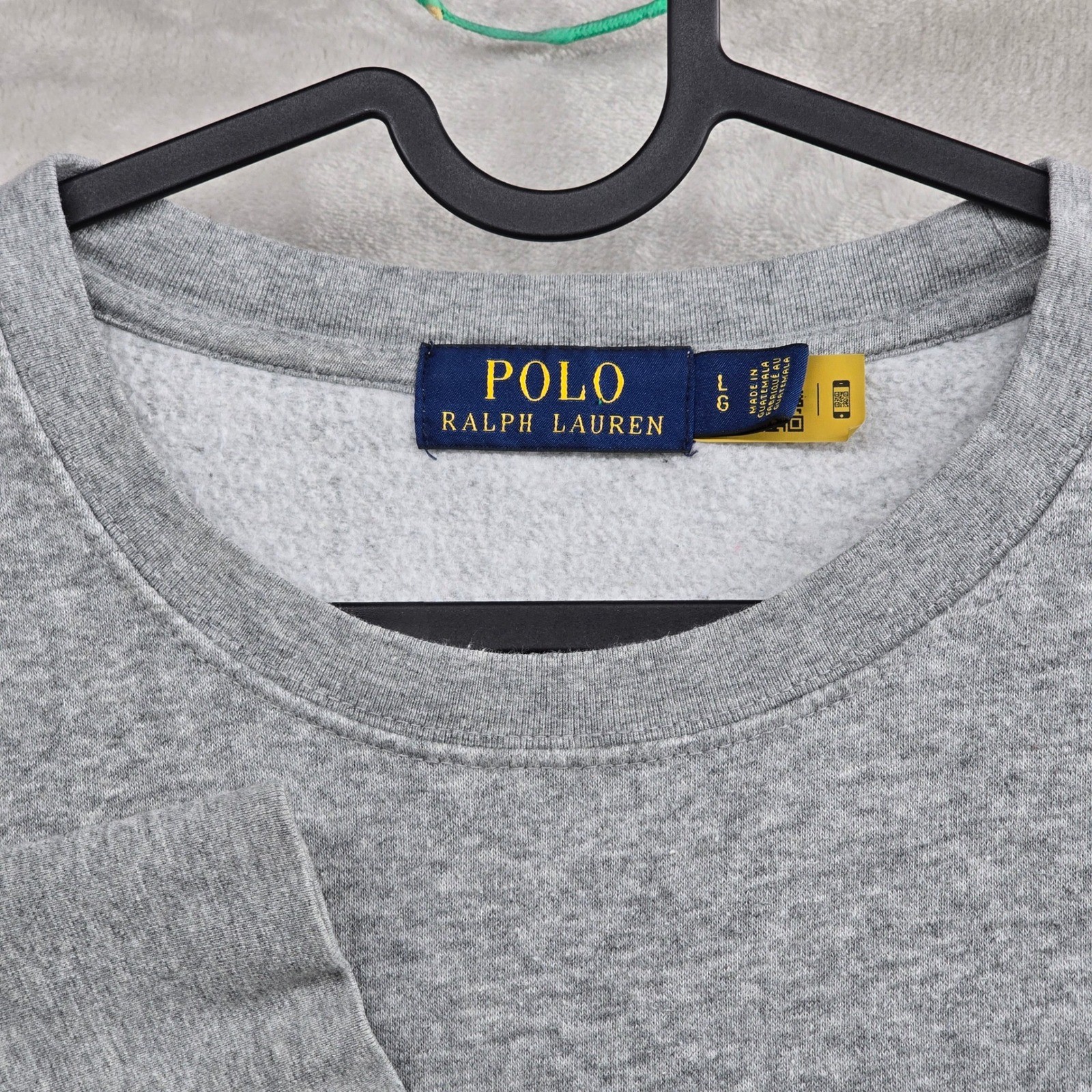 Polo Ralph Lauren Size Large Gray Sweatshirt Crewneck Paint splat Big Pony Logo