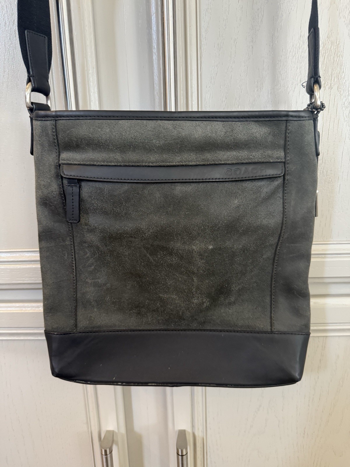 Coach Camden Tech Black leather crossbody messenger bag