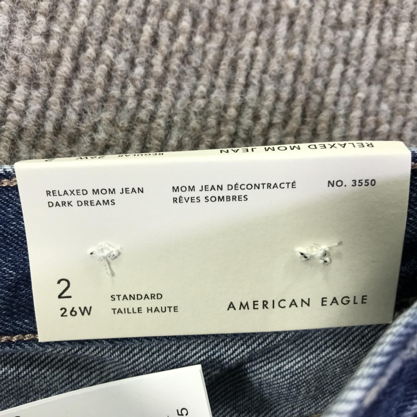 American Eagle Mom Jeans Womens 2 26W Distressed High Rise Relaxed Denim Pants