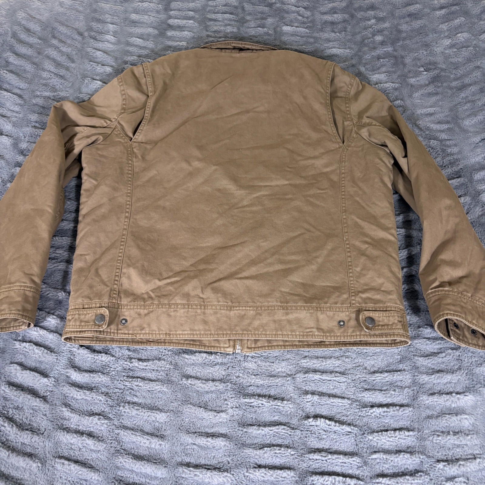 Lucky Brand Mens Tan Cotton Canvas Workwear Jacket Corduroy Collar Brown Medium