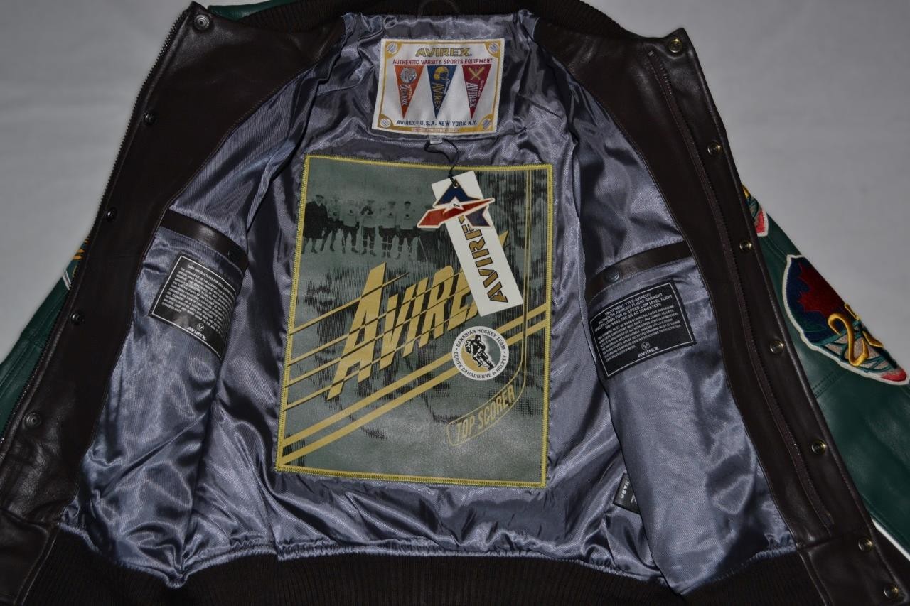 AUTHENTIC MENS AVIREX CANADIAN DIVISION JACKET BOMBER GREEN BROWN NEW ALL SIZES