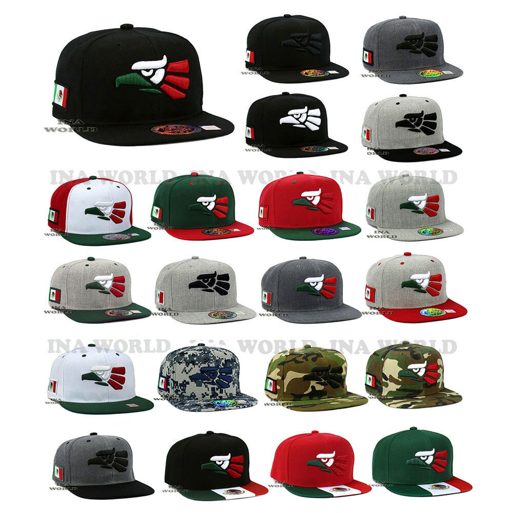 MEXICAN MEXICO Hat Hecho En Mexico Eagle Aguila Snapback Flat Bill Baseball Cap