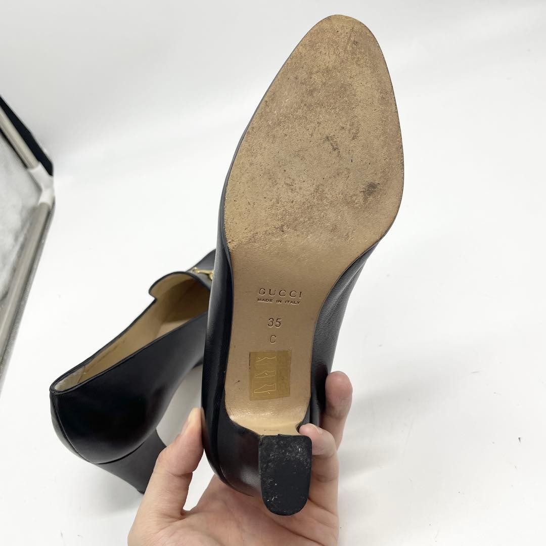 Gucci Horsebit Pumps Leather Black Women’s Size EU35/US5