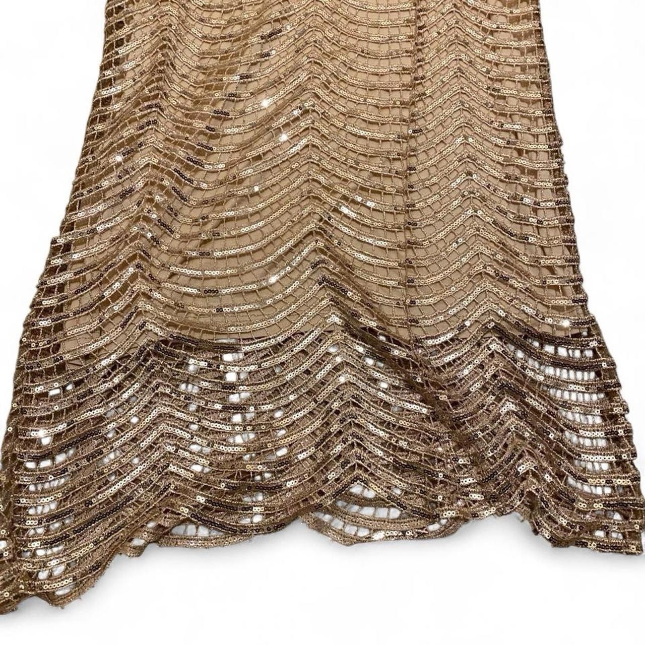 Haoduoyi Gold Sequin Open Back Dress, Size XXL.