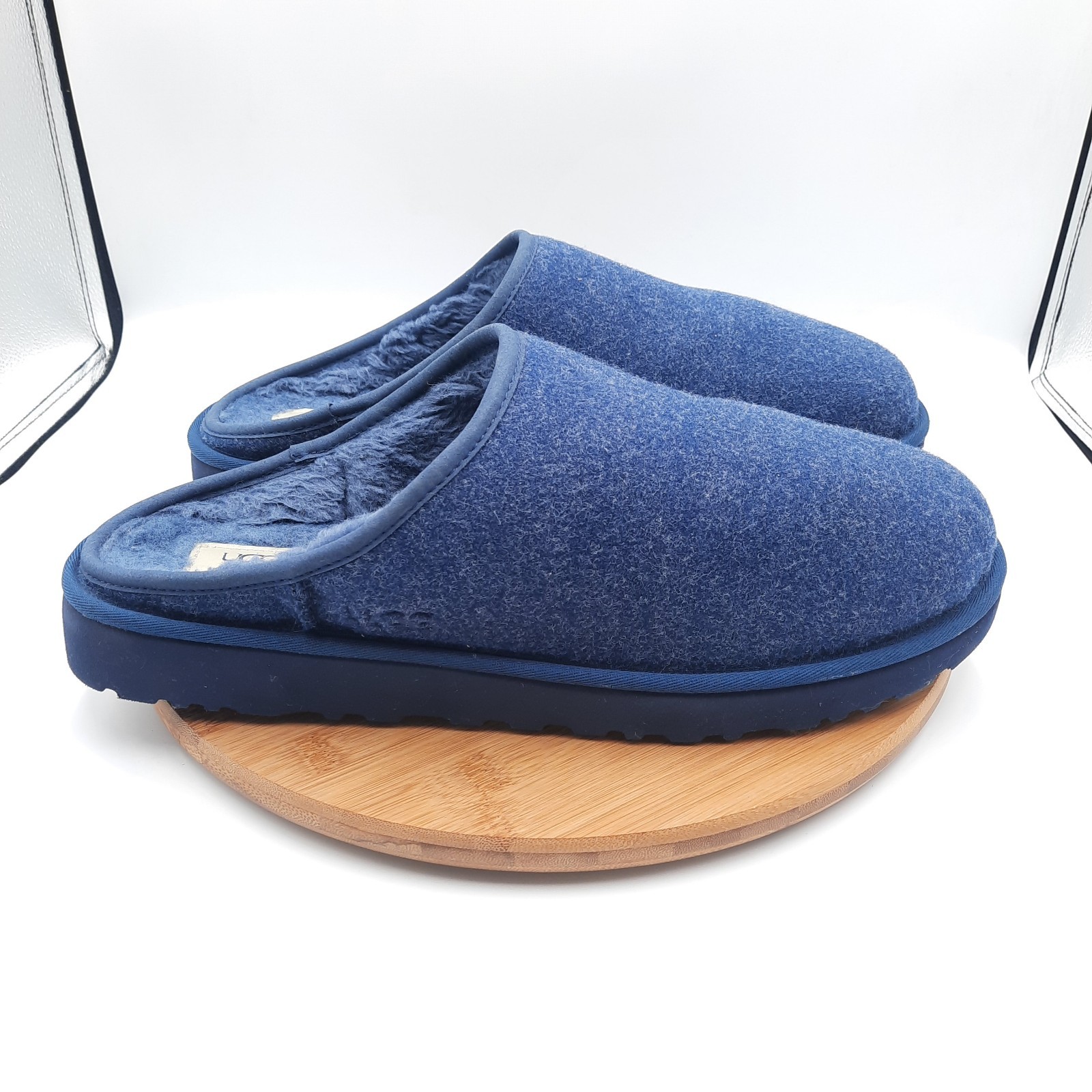 UGG Classic Slip On Mens Size 15 Slippers Deep Ocean Blue Suede Sheepskin