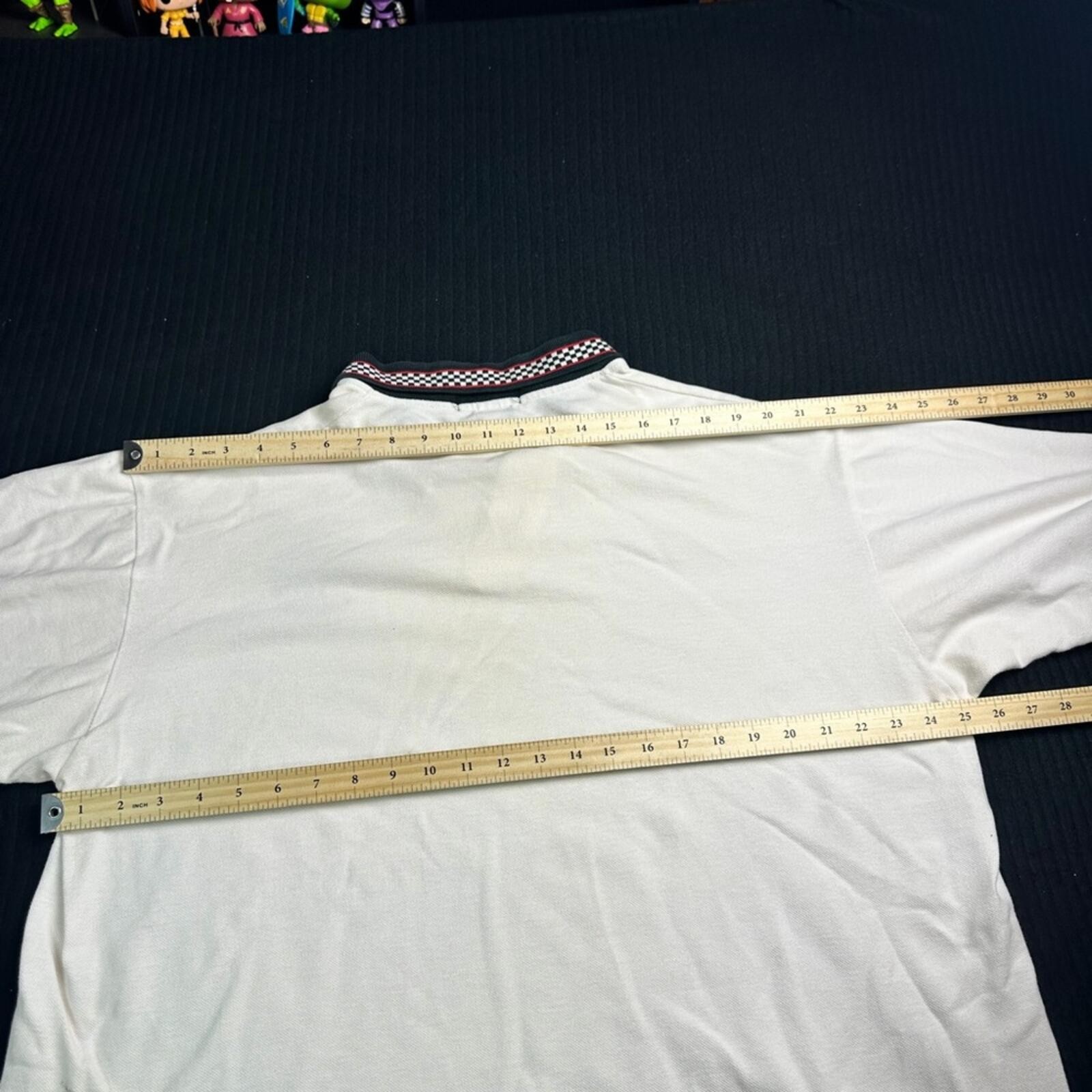 Jerzees Cream Polo with Black & Red Check Collar