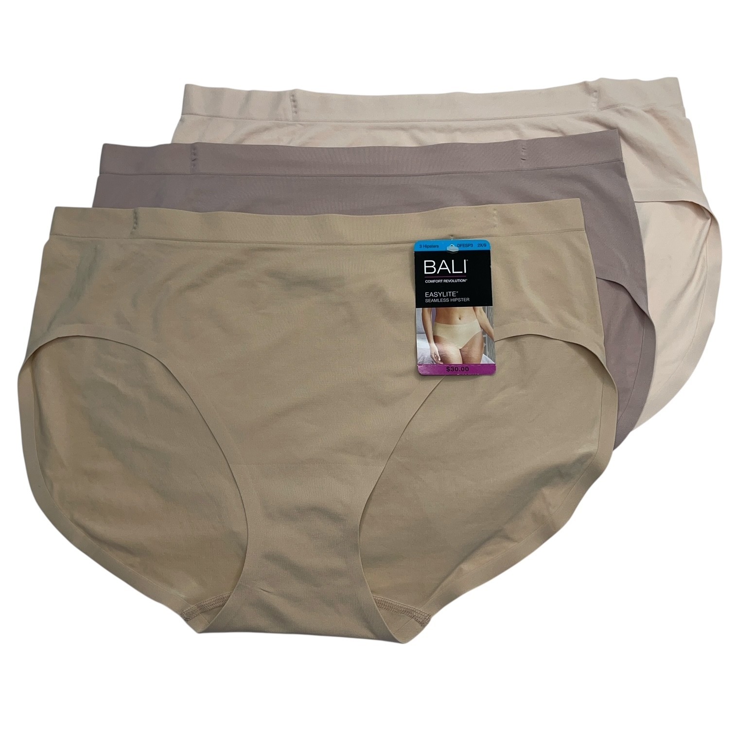 Bali Hipster Panties Easylite Seamless Smooth Comfort 3 Pair Underwear DFESP3