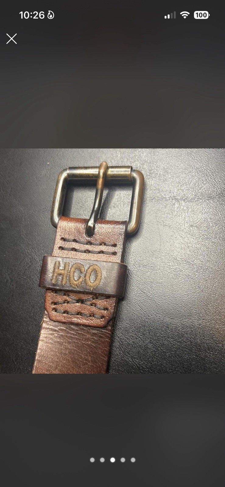 2-Piece Casual Belt Bundle Brown Leather HCO Belt Tan Woven Canvas Size 34
