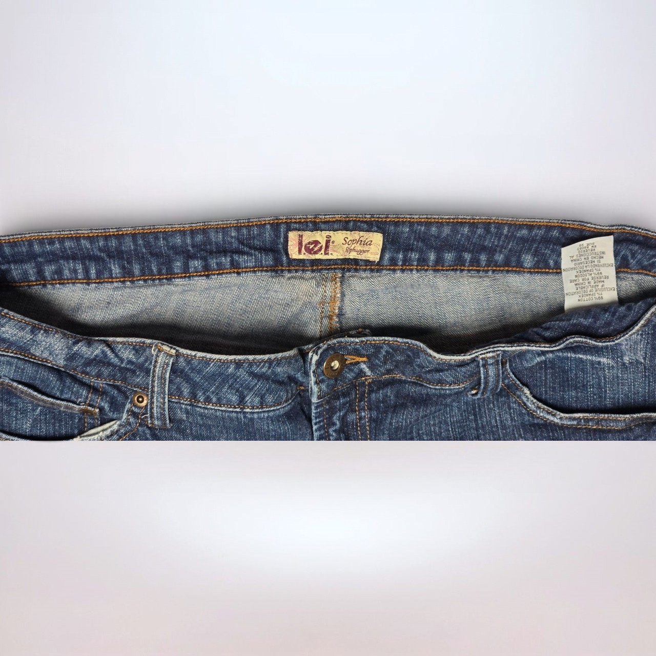 Vintage Y2K L.e.i. Sophia Hiphugger Bootcut Flared Dark Wash Blue Jeans Size 20