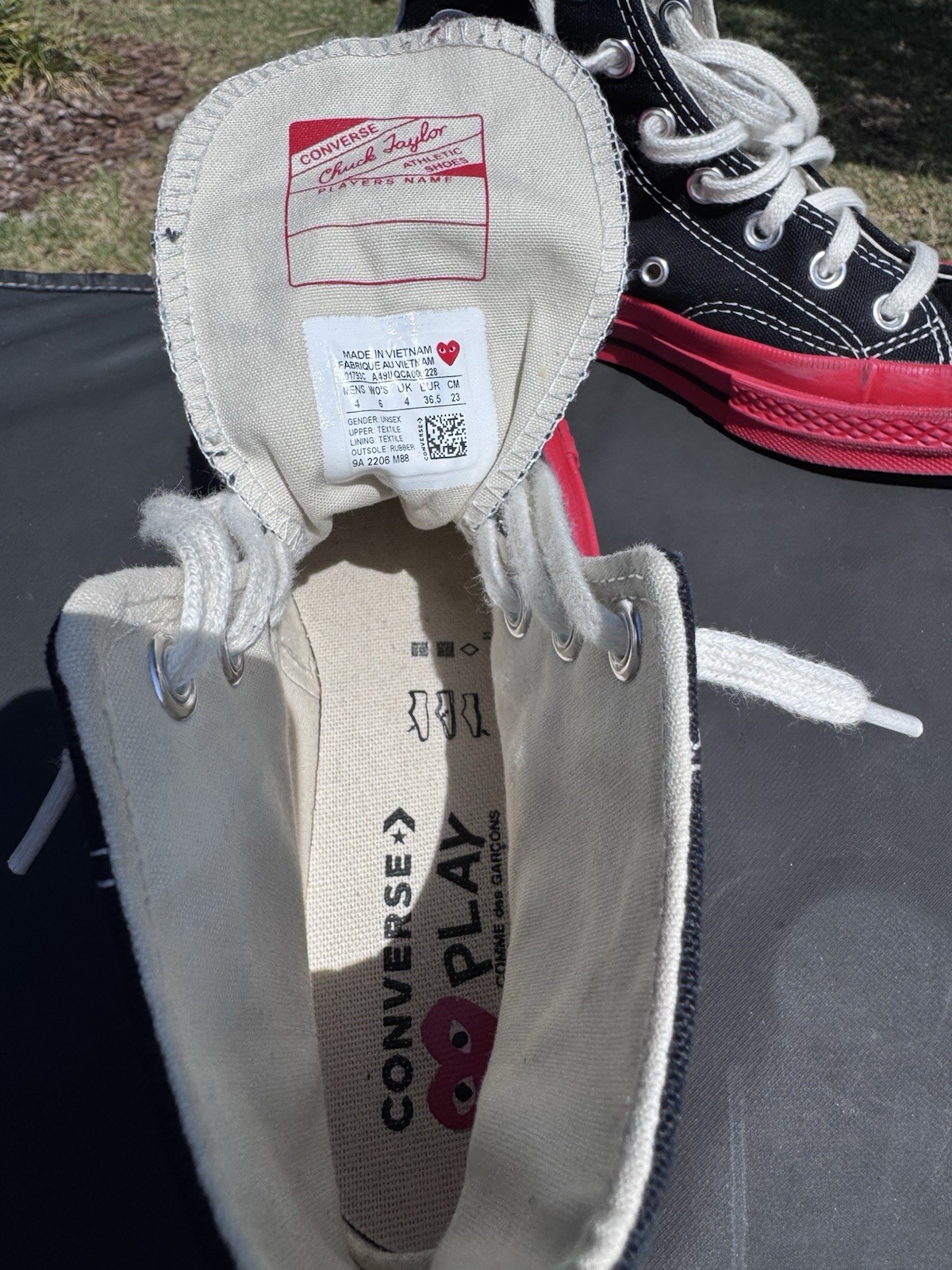 Converse x Comme des Garçons PLAY Chuck Taylor High Top W-6 M-4