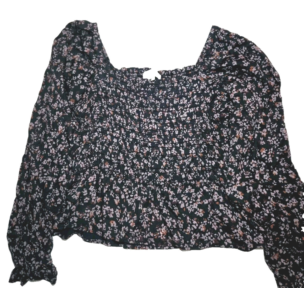 Bella Dahl Women’s Small Floral Smocked Long Sleeve Top Casual