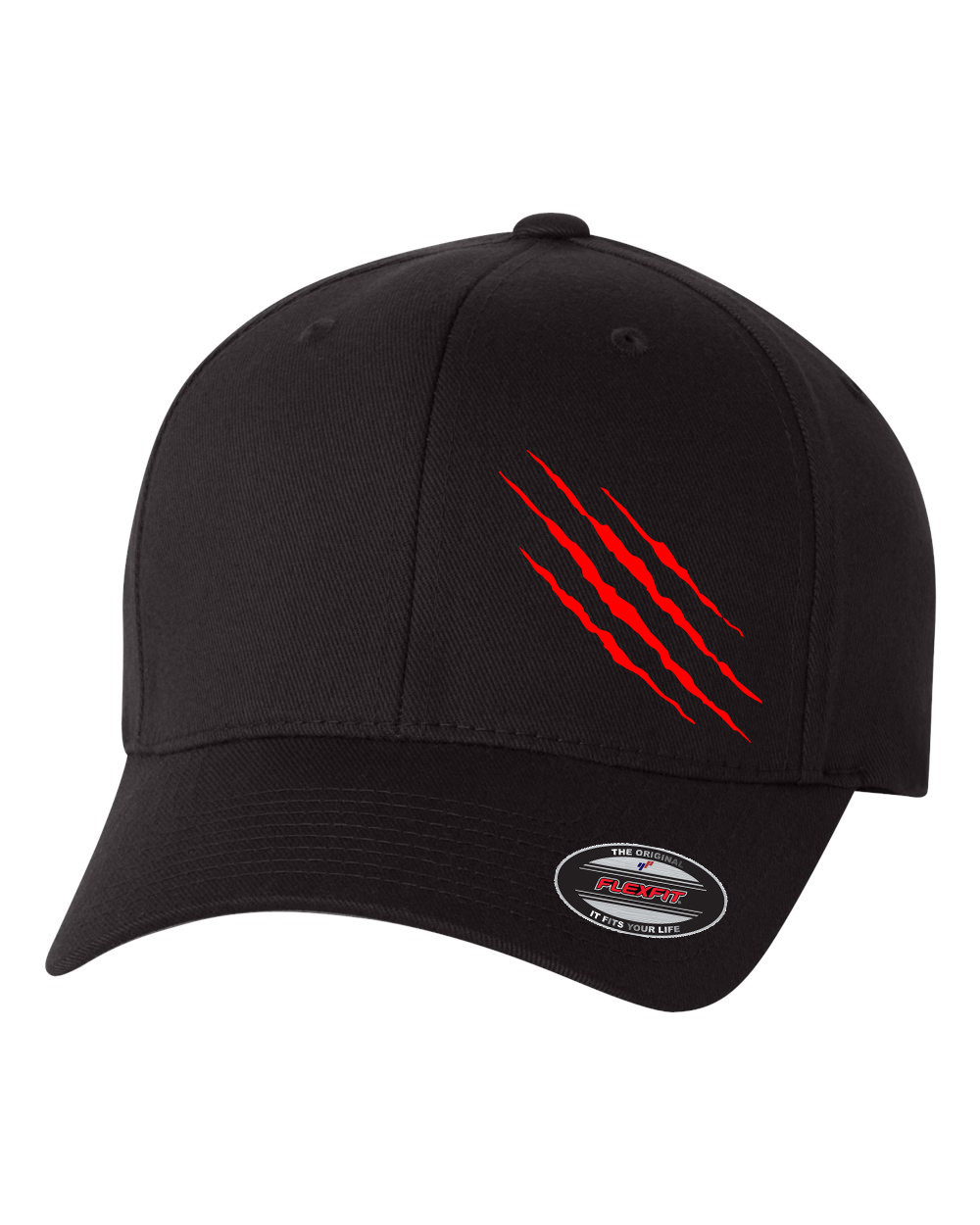 PAW SCRATCHES BIKE MOTORCYCLE CLAW RIDE REFLECTIVE HUNTING BEAR FLEXFIT HAT
