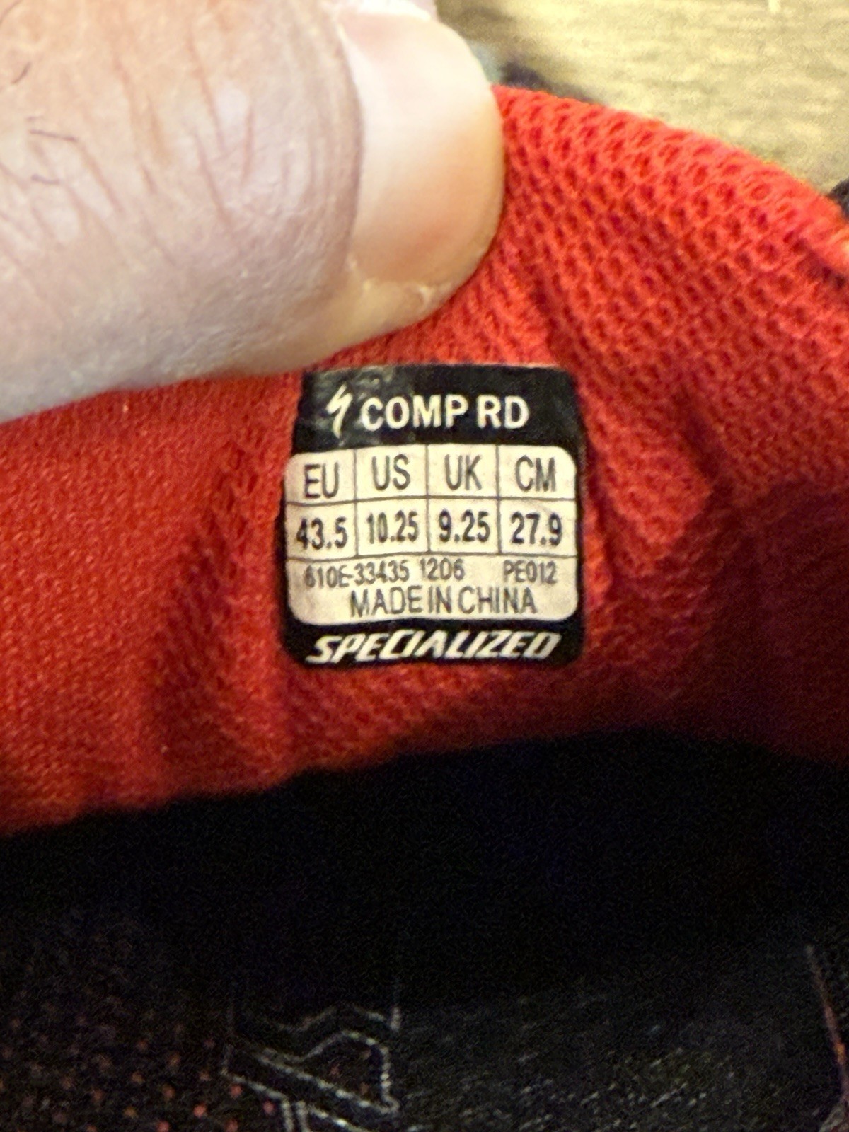 Specialized Comp Rd Mens Black Red Boa Dial Strap Cycling Shoes US 10.25 EU 43.5