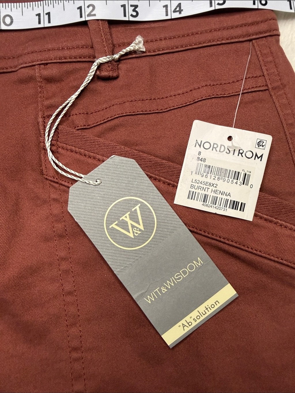 Wit & Wisdom ‘Ab’Solution Burnt Henna V- Yoke Stretch Utility Skirt – Sz 8, NWT