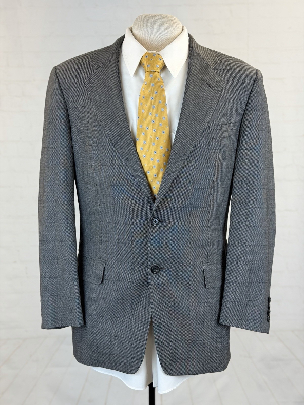 Hickey Freeman USA Men’s Dark Gray Plaid 100% Wool Blazer 38R $595