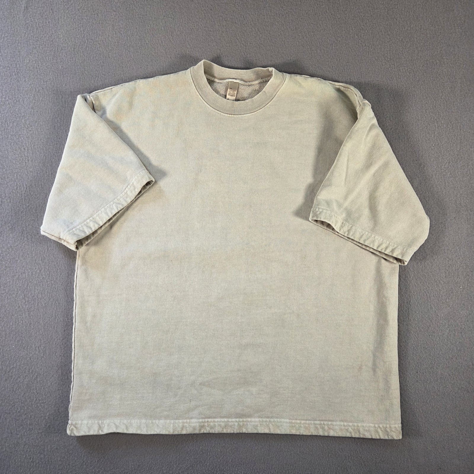 Los Angeles Apparel Sweatshirt Mens Large Beige Heavyweight Short Sleeve USA