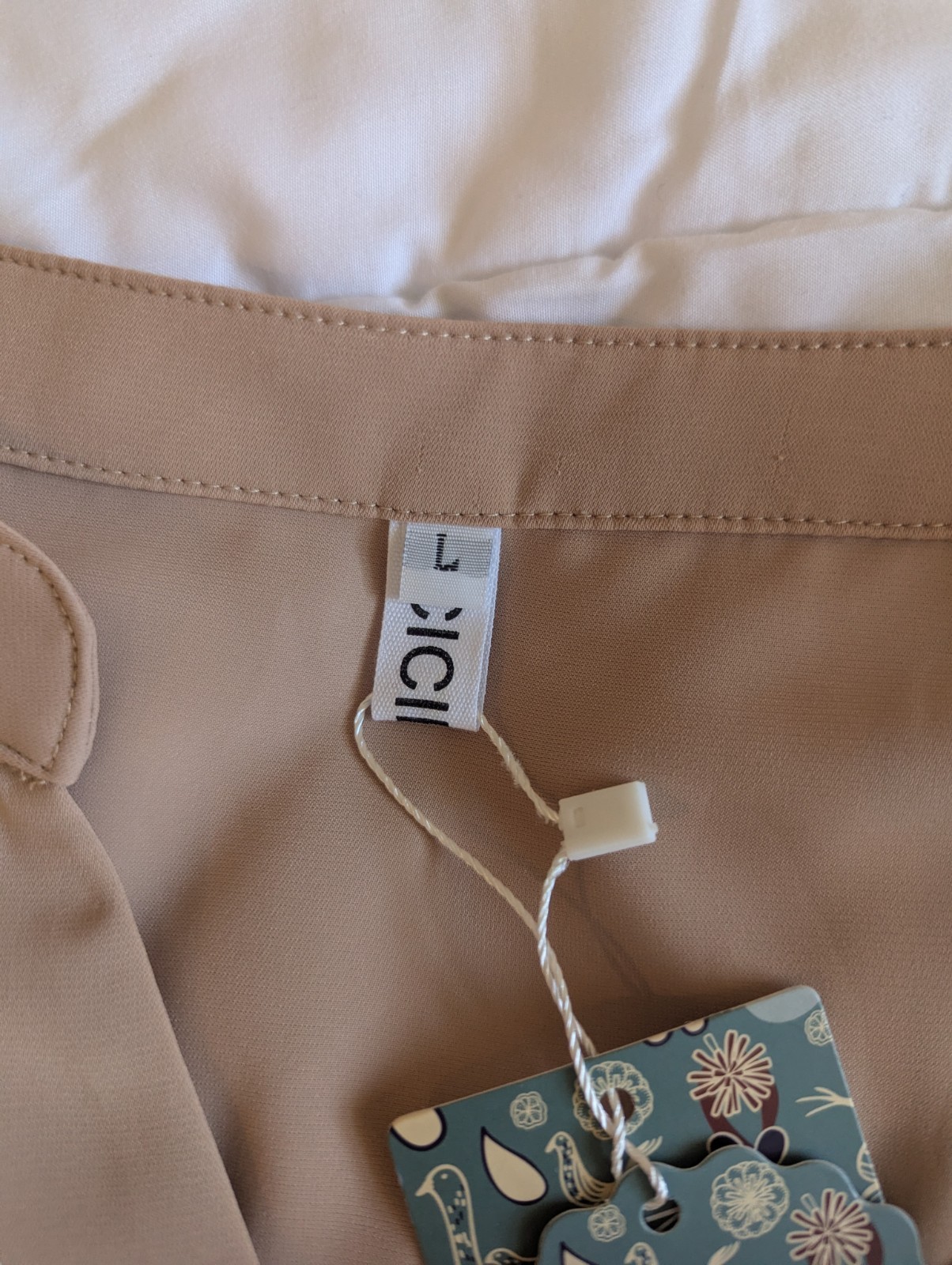 Women’s Taupe Tie-Waist Blouse | Lightweight V-Neck Button Front