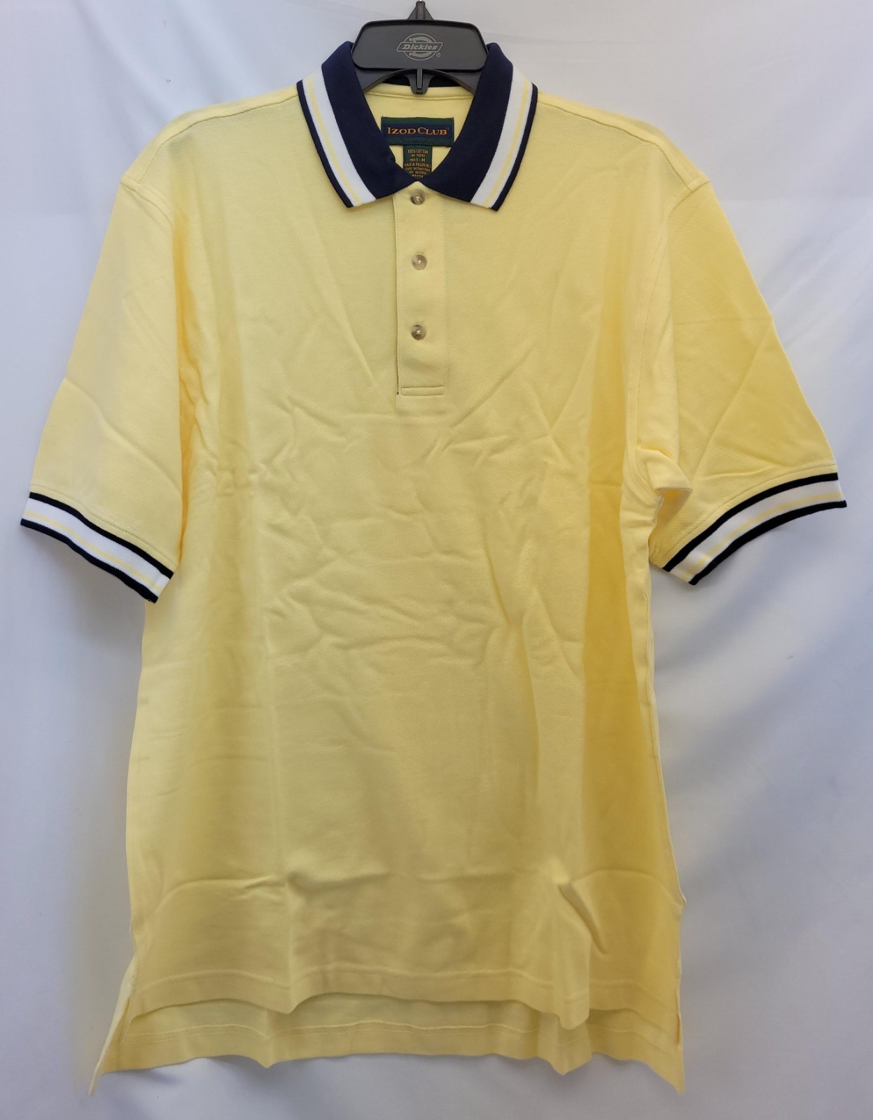 NOS NIP Izod Club Men’s Medium Polo Shirt Sun Yellow 100% Cotton Golf