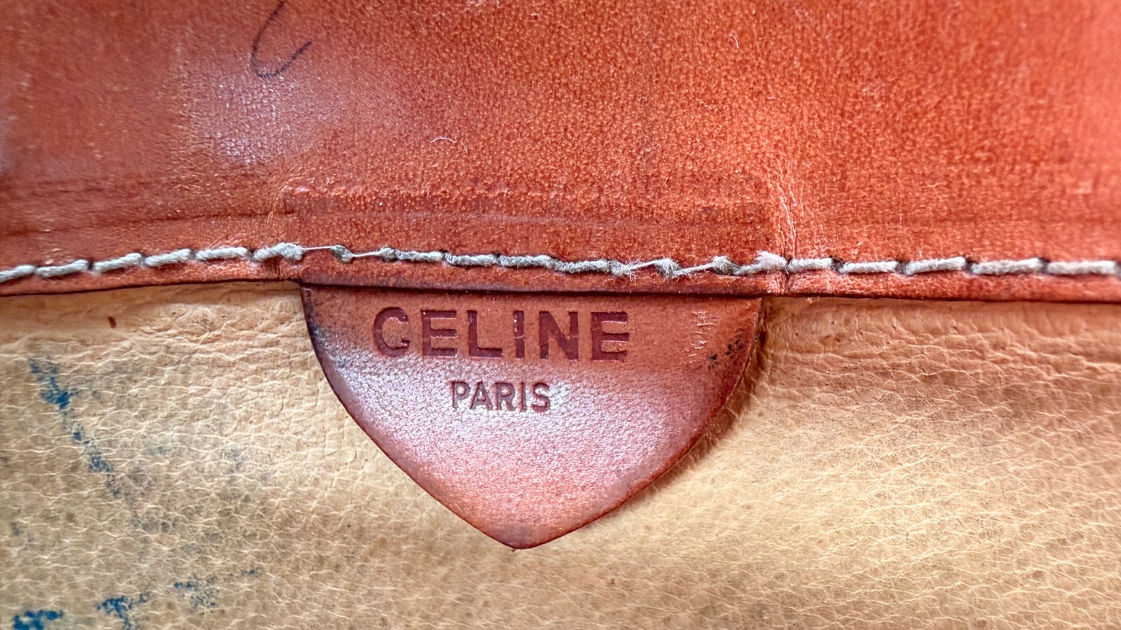 Vintage CELINE Envelope Clutch Portfolio, Brown Monogram Leather, Authenthic