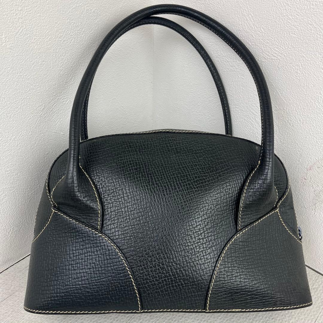 LOEWE Dark Green Leather Shoulder Handbag Y2K Style Japan Used Authentic 059807