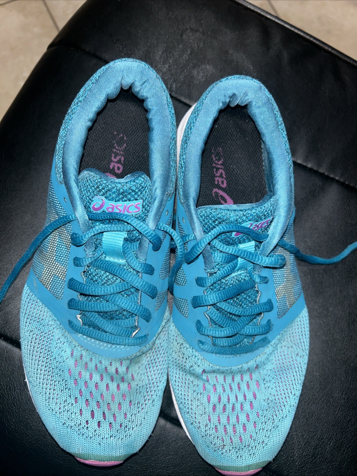 Asics Shoes Road Hawk Ff Running Sneakers Blue Lace Up Low Top T7D7N Womens 8