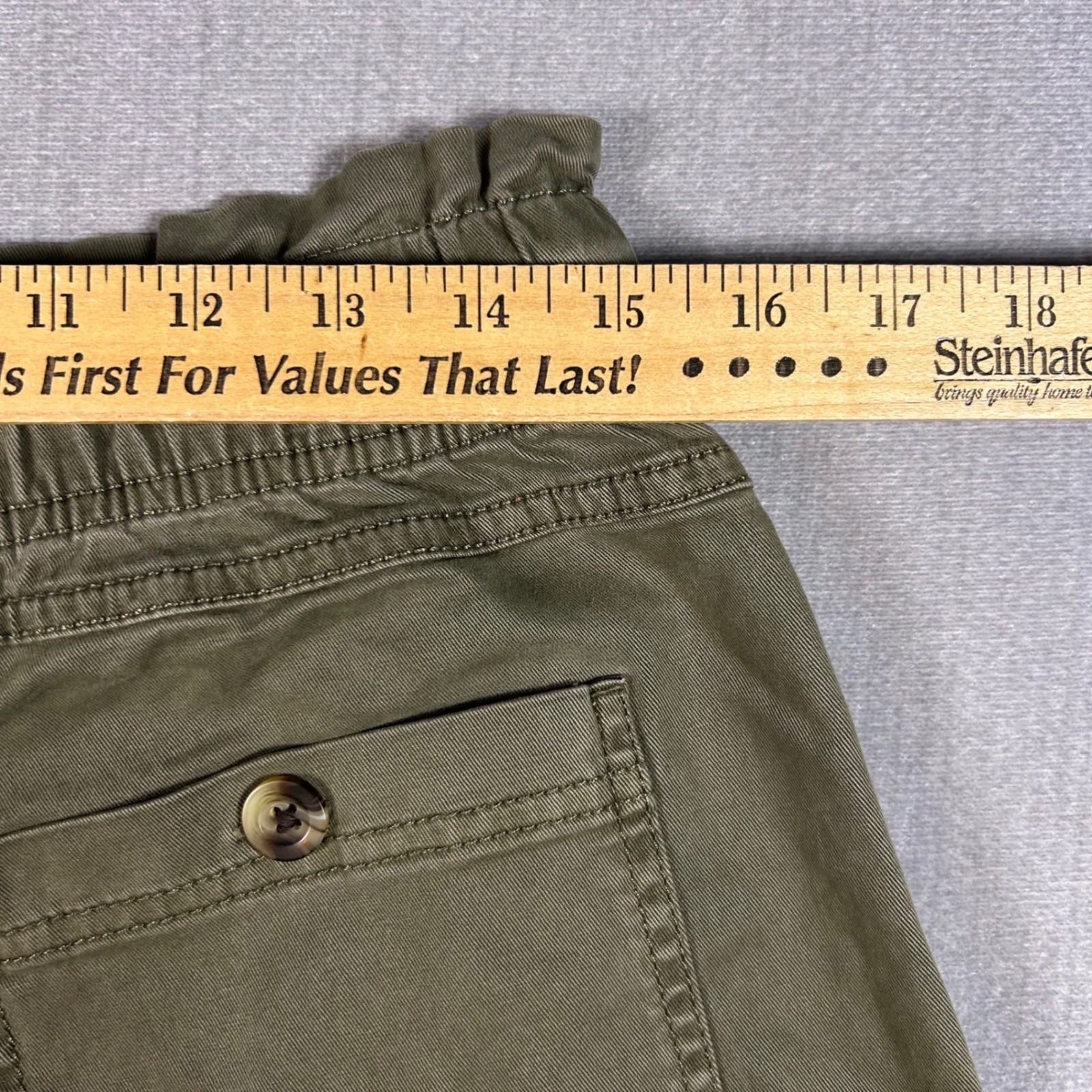 Sonoma Goods For Life Womens Olive Green Wide Leg Utility Paperbag Pants Size M