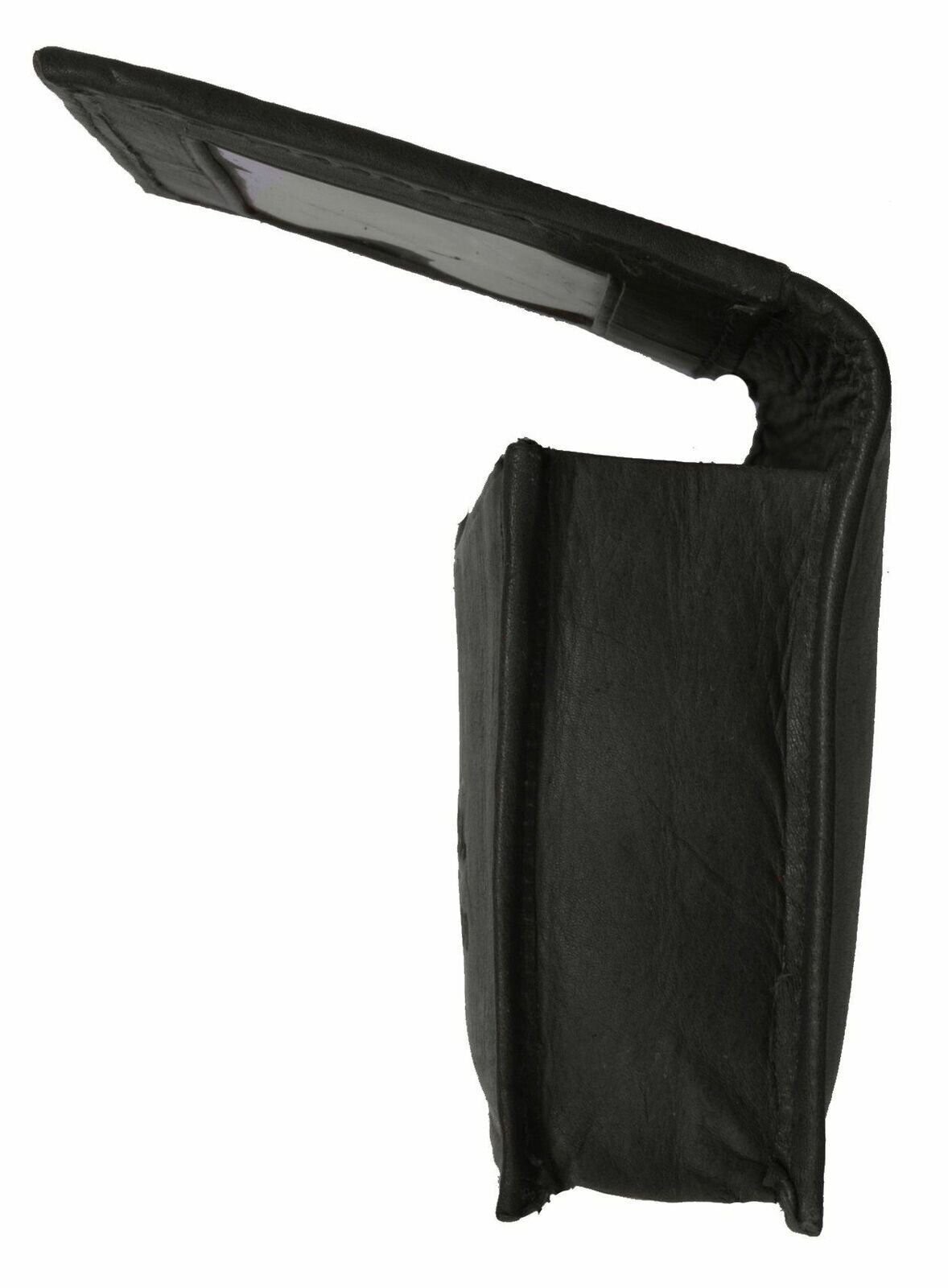 Genuine Leather Expandable Credit Card ID Business Card Holder Wallet new black
