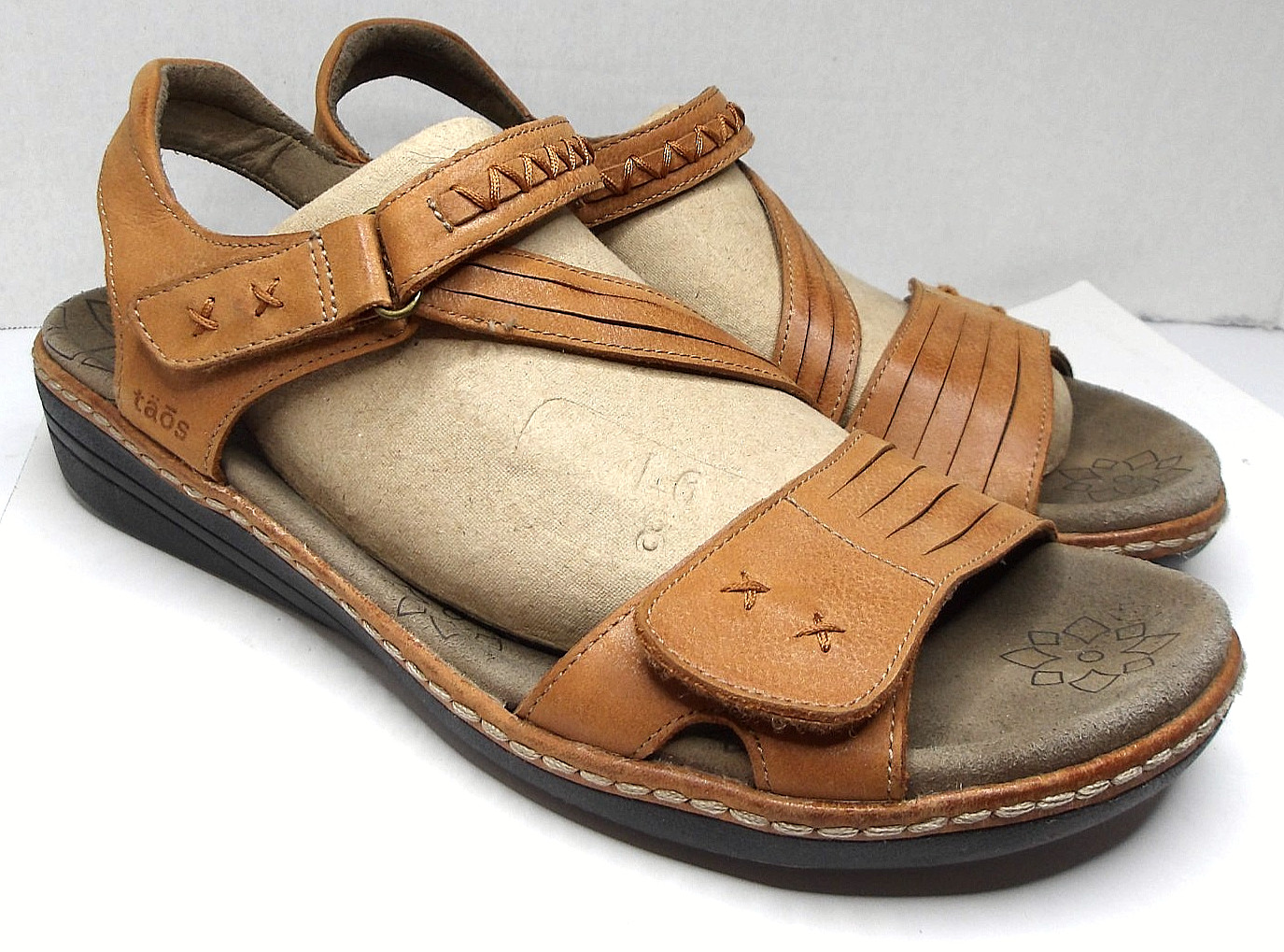 TAOS Zenith Sandals, Leather, Tan, Women’s US 10