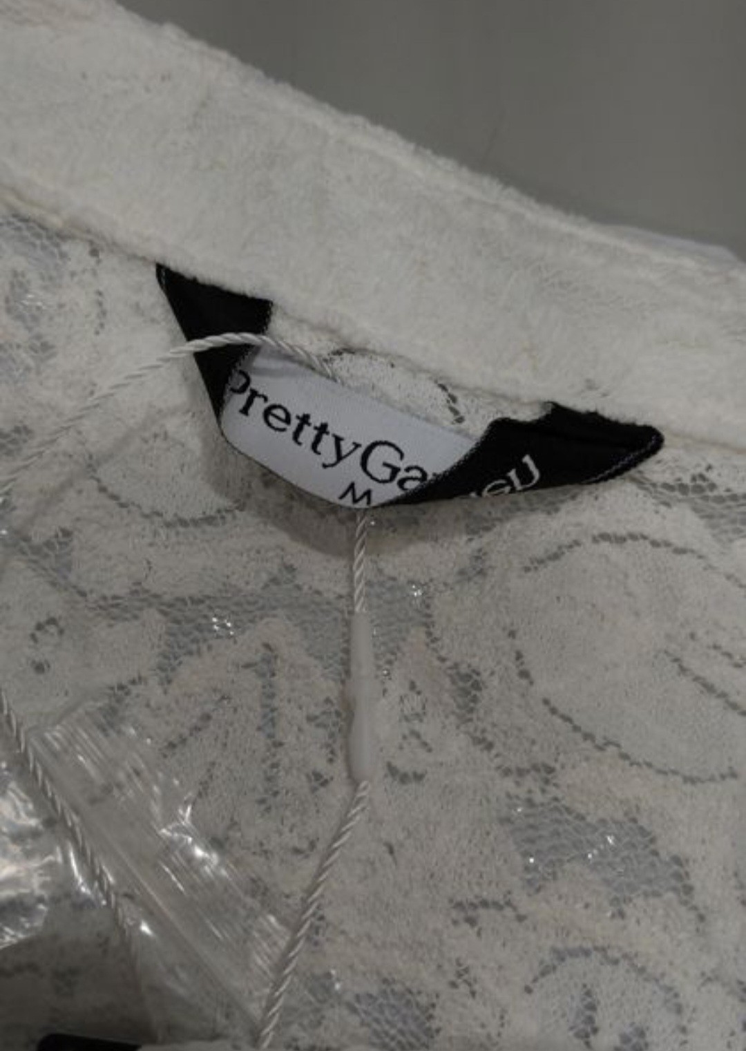 Women’s Dressy Casual Lace Blouse Long Sleeve Button Up Shirts Tops White Sz Med