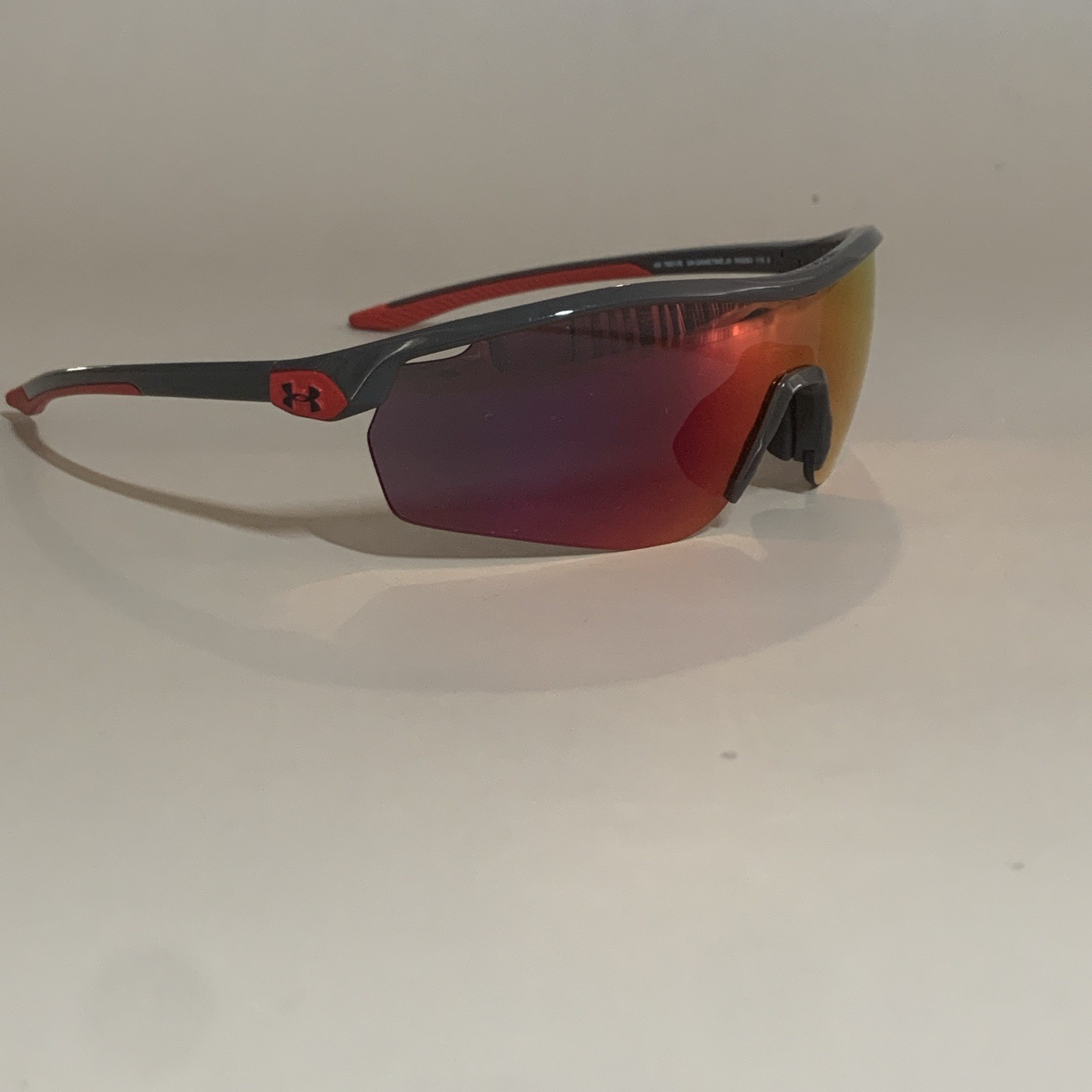 Under Armour Gametime Jr Wrap-Around Semi-Rim Sunglasses Gray/Red 7001/S