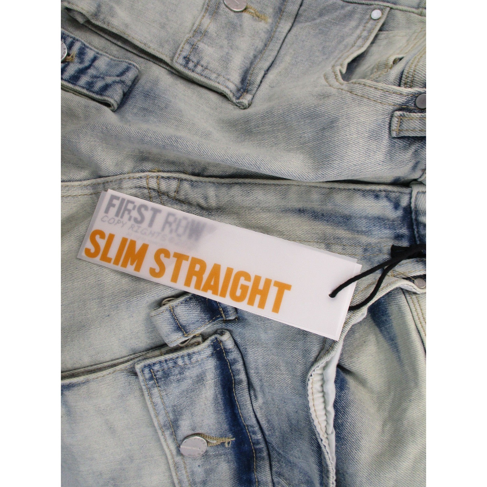 First Row Cargo Jeans Mens 30×32 Light Wash Denim Utility Pocket Streetwear
