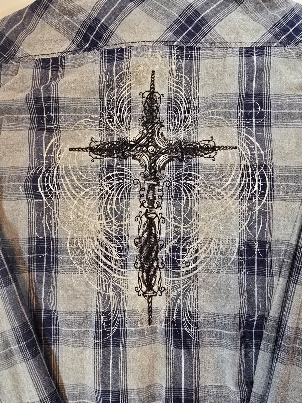Buckle Pop Icon Clothing Mens XXL Button Up Shirt Western Embroidered Plaid
