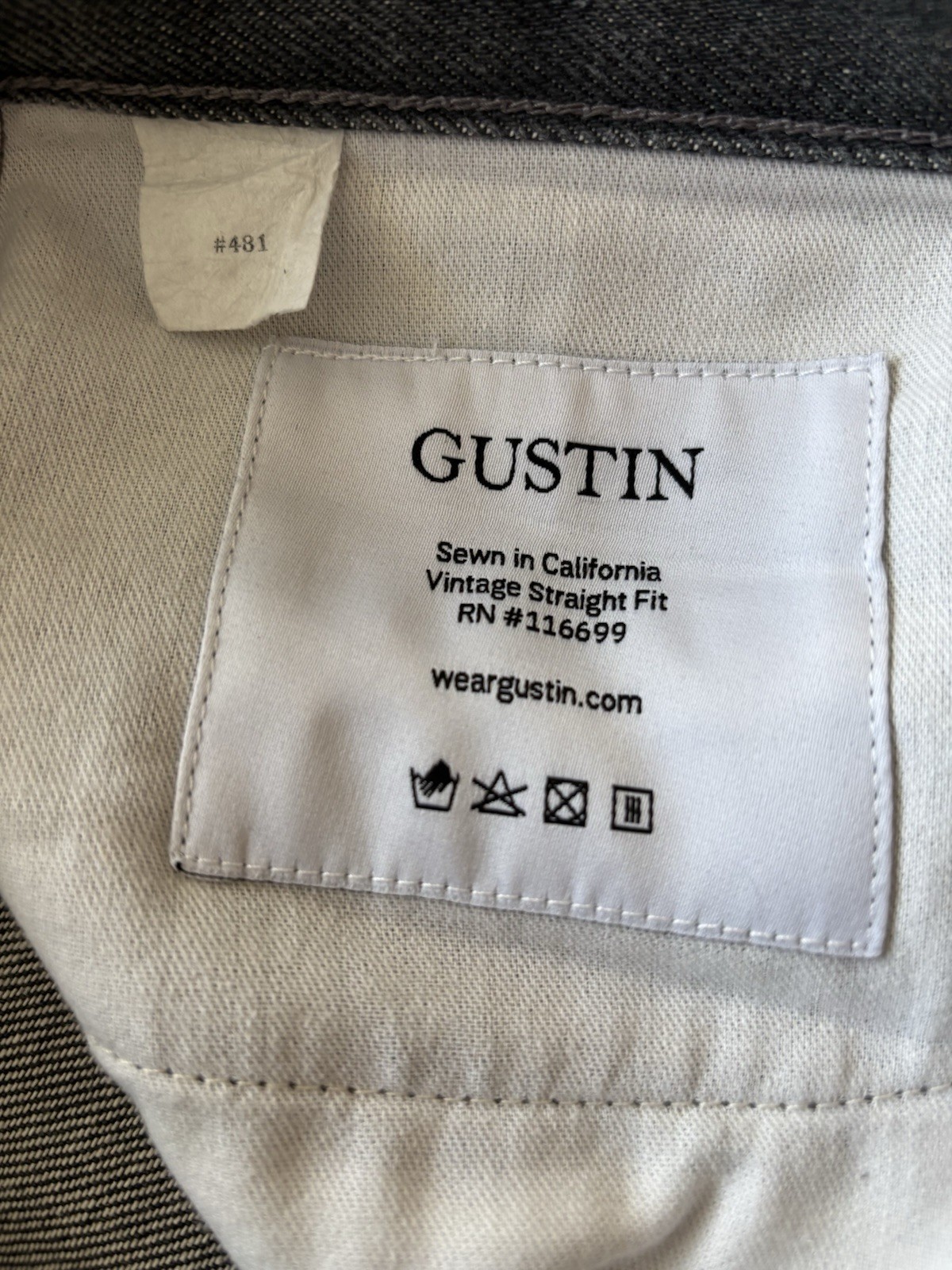 Gustin 481 Cone Mills Heavy Denim – Graphite5 Pocket Pants