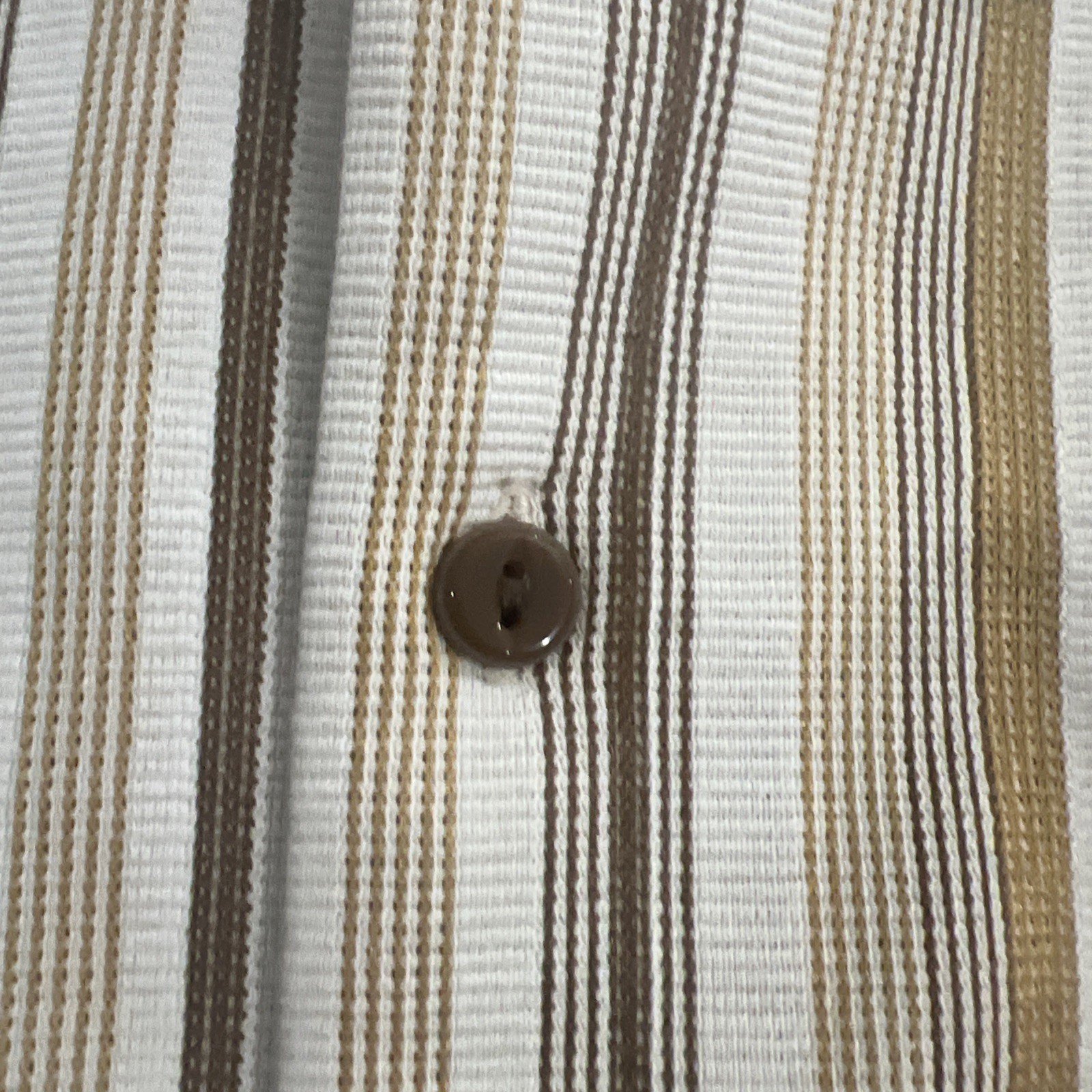 Dr Social Club Men’s 5X Casual Button Up Shirt Brown Striped Poly/spandex Blend