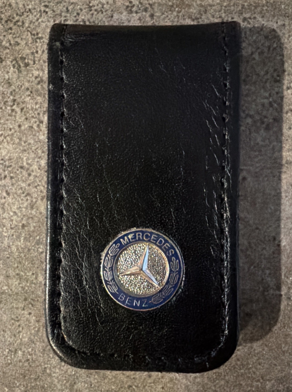 Vintage Mercedes Benz Classic Collection Leather Magnetic Money Clip