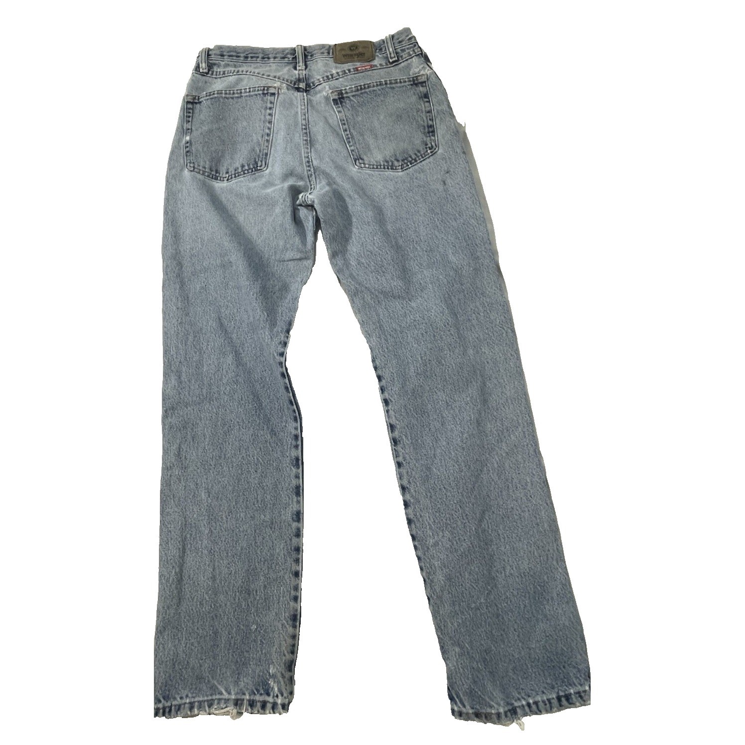 Vtg Wrangler Jeans 32×32 Blue Wash Denim Thrashed Distressed Ripped Grunge Work