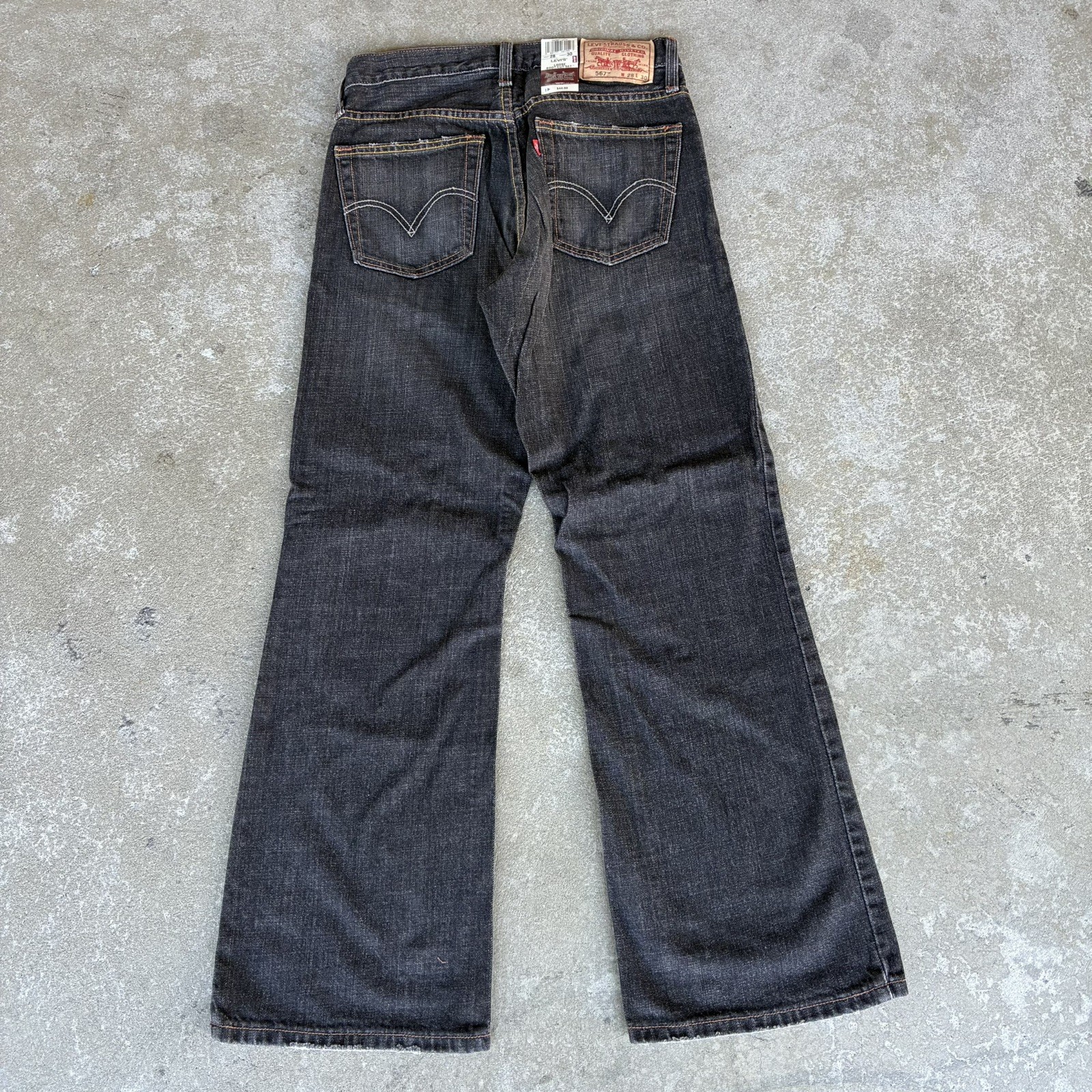 VTG Levi’s 567 Loose Boot Cut Black Jeans Men’s 28×30 DEADSTOCK