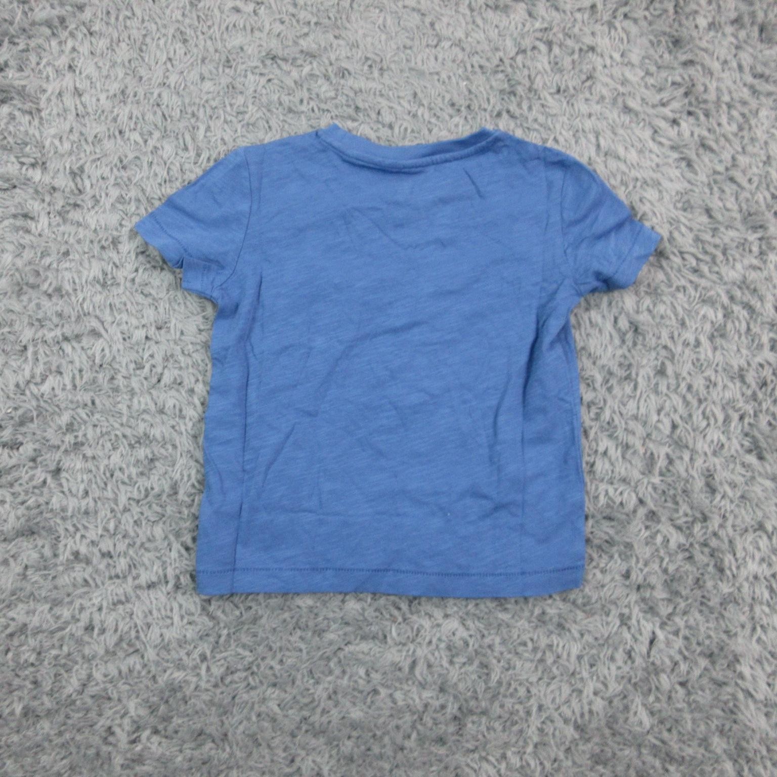 Mini Boden Shirt Kids 4 3-4 Years Blue Pocket Short Sleeve Cotton Tee NWT