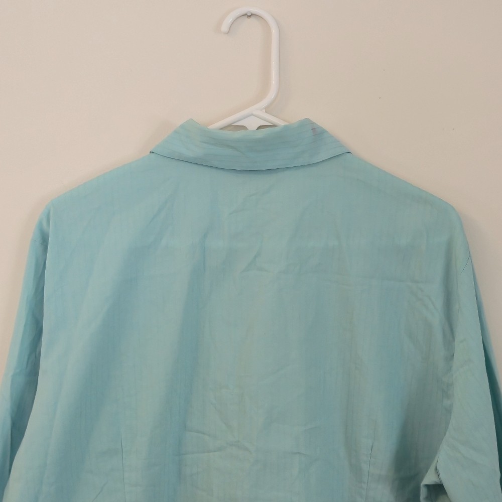 Ricki’s Blue Button Front Textured Blouse XXL Business Casual Office Chic