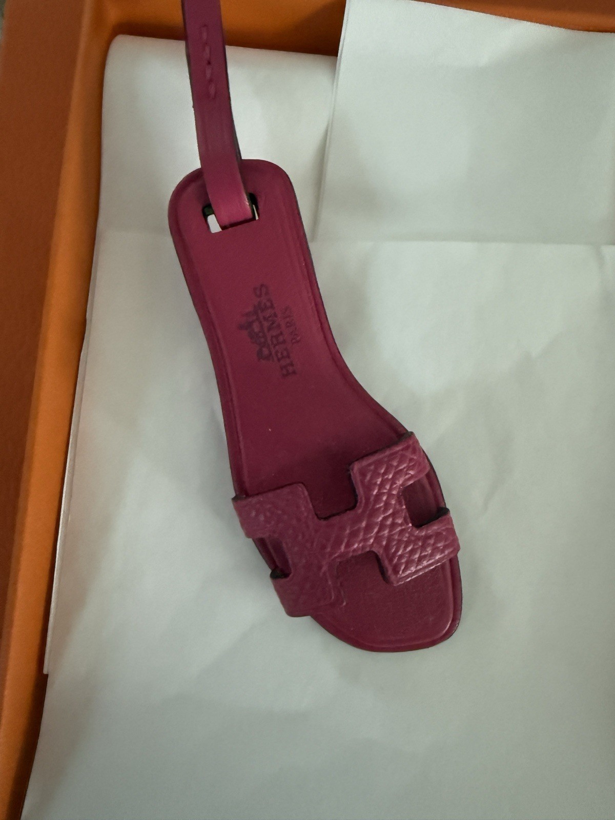 Authentic Hermes Nano Charm Sandal Bag Charm Rose