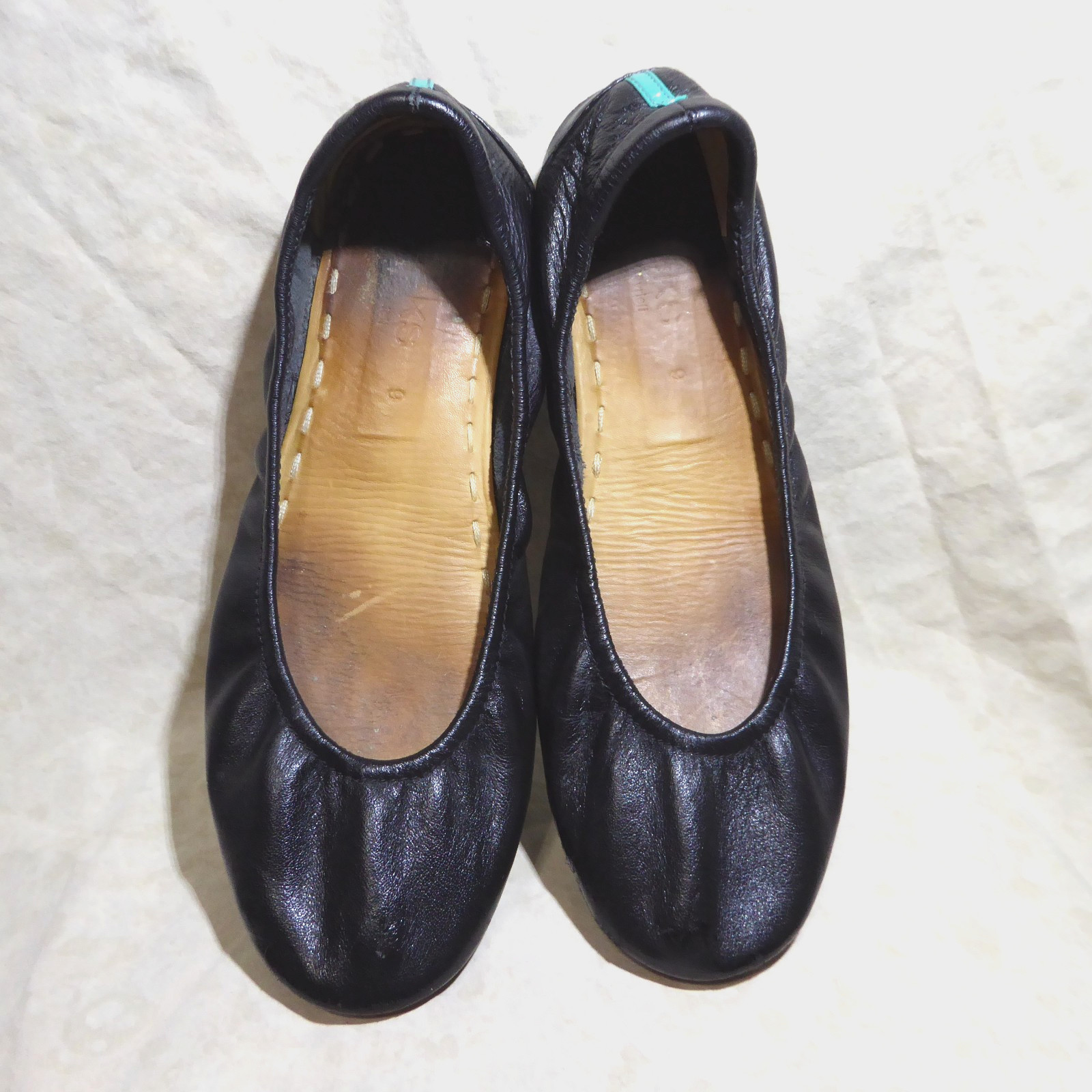 🩰 Tieks by Gavrieli Foldable Ballet Flats sz 9 Black Full-Grain Nappa Leather